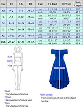 Load image into Gallery viewer, JASAMBAC Cocktail Dresses for Wedding Guest High Low Formal Off The Shoulder Dresses for Women Haze Blue M
