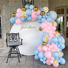 Load image into Gallery viewer, Balloon Arch Garland Kit 90pcs Blue and Pink Balloons Gold Confetti Balloons Macaron Latex Balloon for Birthday Party Decoration Baby Shower Supplies Wedding Ceremony Balloon Arch
