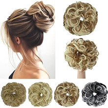Load image into Gallery viewer, FXTYK Messy Hair Buns Hairpiece for Women Girls Hair Scrunchies Thick Hair Extension Bun Messy Curly Ponytail Extensions Updo Chignon-Ginger Brown Mix Bleach Blonde
