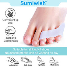 Load image into Gallery viewer, Sumiwish Pinky Toe Separator &amp; Protectors, 10 Packs of Gel Toe Protectors for Overlapping Toes, Curled Pinky Toes, Little Toe Separators for Friction, Blister
