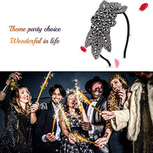 Load image into Gallery viewer, 1920s Flapper Headband - Pearls Leaf Headpiece Crystal Vintage 1920 Accessories For Women Gatsby Halloween Theme Party, Black-2, M
