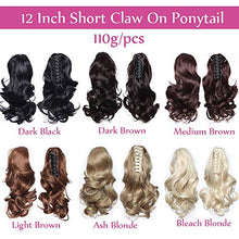 Load image into Gallery viewer, Long Short Claw Ponytail Hair Extension One Piece Cute Clip in on Ponytail Jaw/Claw Synthetic Straight Curly Hairpieces 12&quot; Curly Ash Blonde mix Bleach Blonde
