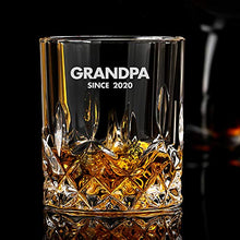 Load image into Gallery viewer, Personalised Whiskey Tumbler Custom Gift for Men Dad Grandpa Daddy Him Husband Engraved Whisky Glass for Birthday Father&#39;s Day Christmas Gift with Any Name (Text)
