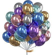 Load image into Gallery viewer, PartyWoo Metallic Balloons, 50 PCS 12 Inch Shiny Balloons in Gold, Red, Blue, Purple, Silver and Green, Metallic Balloon for Princess Ariel Party, Little Mermaid Party Decorations, Space Party
