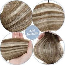 Load image into Gallery viewer, [Big Promotion] LaaVoo Real Human Hair Clip in Hair Extensions Blonde Balayage 18inch Clip in Extensions Real Hair Balayage Brown and Blonde Clip on Hair Extensions Human Hair Double Weft 5pcs 70g
