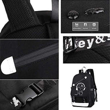 Load image into Gallery viewer, Anime Luminous Backpack Noctilucent School Bags Daypack USB chargeing Port Laptop Bag Handbag for Boys Girls Men Women (Black-Music boy)
