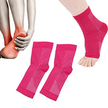 Load image into Gallery viewer, Dr Sock Soothers for Ladies Plantar Fasciitis Socks with Arch Support,Care Compression Socks with Ankle &amp;Arch Support for Ladies Women &amp; Men Running 3pairs (Rose pink,XXXL)
