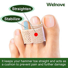 Load image into Gallery viewer, Welnove 6Pcs Hammer Toe Straightener, Hammer Toe Splints, Toe Cushioned Bandages for Correcting Hammer Toes, Broken Toes, Crooked Toes &amp; Overlapping Toes
