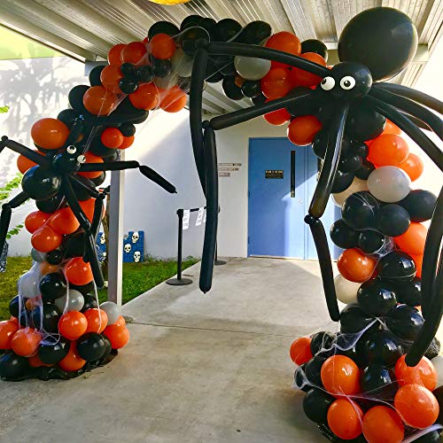 Conleke Halloween Balloon Garland Arch kit 175 Pieces with Halloween Spider Web Black Orange Gray Balloons Spider Balloons for Halloween Day Party Decorations