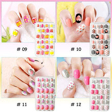Load image into Gallery viewer, Kalolary 288 PCS Children False Nails, Cute False Nails Press on Pre-glue Full Cover Gradient Color Rainbow Pattern Short Nails with 2PCS Double-Side Glue Nail Stickers,Exquisite Gifts for Girls
