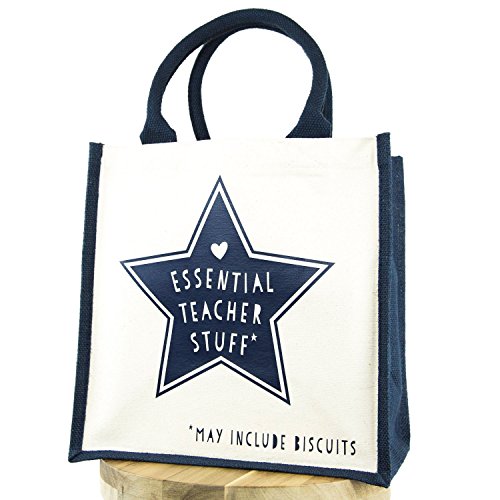 Teacher Stuff Canvas Bag (Navy bag - Navy text) | Teacher gift for women and men | Available in 4 Colours | Gift as a Leaving Present, End of School Year or just to Say Thank You