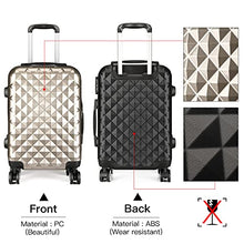 Load image into Gallery viewer, Kono 20" Hand Luggage Lightweight Hard Shell PC+ABS Suitcase 4 Spinner Wheels 360 Degree Rolling Cabin (Small, Upgrade-Champagne)
