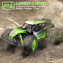 Load image into Gallery viewer, Remote Control Car, GizmoVine 1:14 Scale High Speed Remote Control Car Trucks Vehicle Toys for Boys, 2.4 GHz Off-Road Monster Truck with 2 Rechargeable Batteries, Gifts for Kids and Adults(Green)
