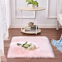 Load image into Gallery viewer, Faux Sheepskin Rug ，Rectangular,Fur Faux Fleece Fluffy Area Rugs Anti-Skid Yoga Carpet for Living Room Bedroom Sofa Floor Rugs (Pink, 23.6 x 35.4 inch)
