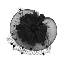 Load image into Gallery viewer, Women Ladies Flower Feather Fascinators Black Pillbox Hat Bowler Hat Party Hat Bridal Wedding Hair Accessories with Hair Clip Hair Loop Hairpin for Evening Prom Church Burlesque Race Derby Ascot Hat
