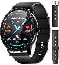 Load image into Gallery viewer, H.TANG Smart Watch Fitness Trackers With Heart Rate Monitor Fit Bitwatches Mens Messages Reminder Waterproof IP67 Lets Com Smartwatch Calorie Step Counter Bracelet Compatible Android iPhone (Black)
