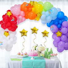 Load image into Gallery viewer, Rainbow Balloon Arch Garland Kit Party Decorations 147PCs Blue Pink Green Orange Red Star Foil Balloons Butterfly for Girls Boys Birthday Baby Shower Decoration Wedding Anniversary Party Supplies

