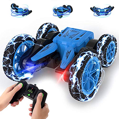 Remote Controlled Race Car, 2.4GHz RC Stunt Kids Play Vehicles Double Sided Flips 360°Rotation Off Road Race Cars with LED lights