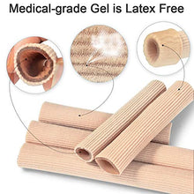 Load image into Gallery viewer, DYKOOK Cuttable Toe Tubes 5 Pcs, Made of Elastic Fabric Lined with Silicone Gel. Toe Sleeve Protectors Relief Toe Pressure Pain,Corn and Calluses Remover (for Middle Toes).
