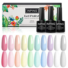 Load image into Gallery viewer, INPING Gel Polish, 10 Color MACAROON Gel Polish Set Soak Off UV Gel Nail Polish DIY Nail Art Salon Manicure Kit for Starter, 8ml/0.27oz, Pastel Gel Polish
