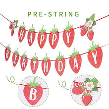 Load image into Gallery viewer, Strawberry Party Decorations Balloon Garland Kit:Strawberry Theme Happy Birthday Banner Foil Balloon for Baby Shower Girls 1st Birthday Party Supplies
