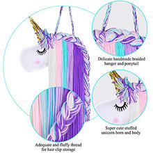 Load image into Gallery viewer, Basumee Unicorn Hair Clip Organizer for Girls Wall Hanging Decor and Baby Hair Bow Holder, Cyan Lavender Unicorn
