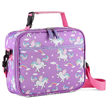 Load image into Gallery viewer, Lunch Bag for Girls, VASCHY Insulated Lightweight Lunch Box Bag for Toddler Girls to School Daycare Kindergarten Children with Detachable Shoulder Strap (Unicorn)

