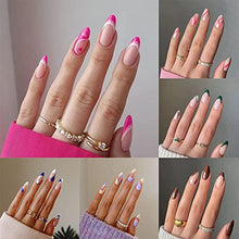 Load image into Gallery viewer, 24pcs/Box Press On Nails Full Cover Detachable Artificial Almond False Nails Nail Tips Fake Nails Wearable(07)
