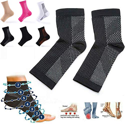 6 Pairs Dr Sock Soothers Socks Anti Fatigue Compression Foot Sleeve Support Brace Sock (S/M)