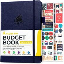 Load image into Gallery viewer, Clever Fox Budget Book 2.0 – Financial Planner Organizer &amp; Expense Tracker Notebook. Money Planner for Monthly Budgeting and Personal Finance. Colored Edition, Compact Size (13.5x19cm) – Dark Blue
