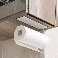 Load image into Gallery viewer, Kitchen Roll Holder, Kitchen Paper Rack Wall Mounted, Toilet Roll Holder,Napkins Storage Rack Holder Under Cabinet, Paper Towel Roll Holder Self Adhesive No Drilling Required (White)
