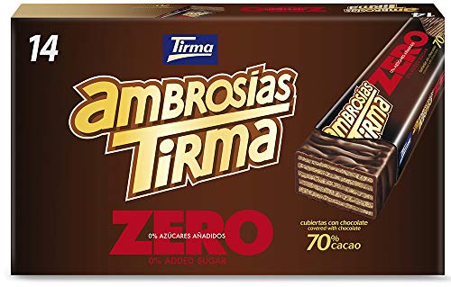 Tirma 70% Dark Chocolate Wafers - | No Added Sugar | Keto Friendly | Low Carb | Non-GMO | Suitable for Vegetarians & Diabetics (1 Box - 14 Wafers, 301 g)