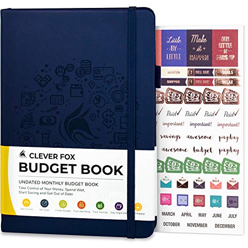 Clever Fox Budget Book – Financial Planner Organizer & Expense Tracker Notebook. Money Planner Account Book for Household Monthly Budgeting and Personal Finance. Compact Size (13.5x19cm) – Dark Blue