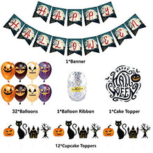 Load image into Gallery viewer, TEPILOS Halloween Decorations, 47PCS Halloween Balloons Arch Garland Kit with Black and Orange Latex Balloons Cake Toppers for Outdoor Indoor Halloween Party Decor
