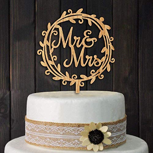 Losuya Mr Mrs Cake Topper Rustic Wood Wedding Party Engagement Decoration Favor
