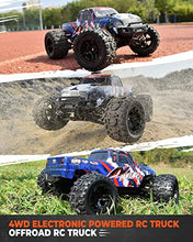 Load image into Gallery viewer, BEZGAR 7 Hobbyist Grade 1:16 Scale Remote Control Truck, 4WD High Speed 42 Km/h All Terrains Electric Toy Off Road RC Monster Vehicle Car Crawler with Rechargeable Batteries for Kids and Adults
