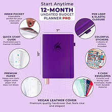 Load image into Gallery viewer, Clever Fox Budget Planner Pro – Financial Organizer + Cash Envelopes. Monthly Finance Journal, Expense Tracker &amp; Personal Account Book, Undated, 18cm x 25cm – Purple
