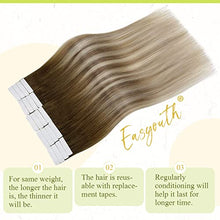 Load image into Gallery viewer, Easyouth Real Hair Tape in Hair Extensions Balayage Human Hair Tape in Extensions 14 Inch 40g 20Pcs Brown to Medium Blonde Tape Hair
