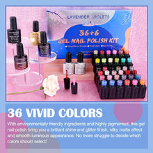 Load image into Gallery viewer, Lavender Violets 36+6 Pcs Gel Nail Polishes Set UV LED Soak Off Varnish With Base,Glossy/Matte/Dimond/Glow-in-the-dark Top Coat Nude n Trending Colours C950
