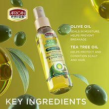 Load image into Gallery viewer, African Pride Olive Miracle Weightless Heat Protection &amp; Hair Shine Mist, Fights Humidity &amp; Shields Against Heat Damage, Enriched with Olive &amp; Tea Tree Oils, 4 oz

