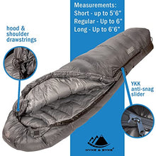 Load image into Gallery viewer, Hyke &amp; Byke Katahdin 0C -10C -15C 625 Fill Power Hydrophobic Sleeping Bag with Advanced Synthetic - Ultra Lightweight 4 Season Men and Women Mummy Bag Designed for Backpacking
