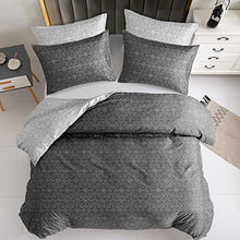Load image into Gallery viewer, Pamposh king size bedding sets Double Brushed Microfibre king size duvet set 3 Pcs Bedding Set With Zipper Closure, Ultra Soft Anti Allergic Easy Care Non Iron (King (230 x 220 cm), Charcoal / Grey)
