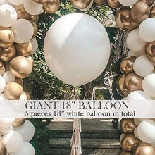 Load image into Gallery viewer, White Balloon Arch Kit - 125 PCS 5M Balloon Garland Kit with Gold White Balloon Confetti Metallic Balloons for Valentine 2021 New Year, Christmas, Baby Shower Birthday Hen Party Background Decoration
