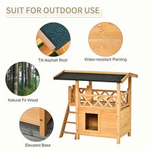Load image into Gallery viewer, PawHut Wooden Cat House Outdoor Luxury Wood Room Weatherproof Shelter Dog Puppy Garden Large Kennel Crate Natural Wood
