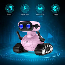 Load image into Gallery viewer, ALLCELE Robot Toys, Rechargeable Kids RC Robots for Girls &amp; Boys, Remote Control Toy with LED Eyes &amp; Music, for Children Age 3+ Years Old - Pink
