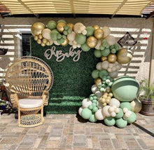 Load image into Gallery viewer, Sage Green Balloon Garland Arch Kit - 154pcs Avocado Green Balloon with Blush Balloons Gold Balloons and Macaron Gray Balloons for Wedding Birthday Party Baby Shower Party Background Decoration
