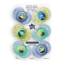Load image into Gallery viewer, Tommee Tippee Night Time Glow in the Dark Soothers, Symmetrical Orthodontic Design, BPA-Free Silicone, 18-36m, Pack of 6 Dummies
