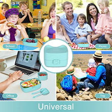 Load image into Gallery viewer, WisaKey Children Lunch Box, Leakproof Bento Box for Kids with Insulated Lunch Bag and Cutlery Set, BPA-Free, Microwave and Dishwasher Safe (Blue)
