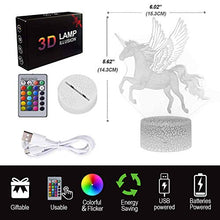 Load image into Gallery viewer, Unicorn Gift Unicorn Night Light for Kids, 3D Light lamp 7 Colors Change with Remote Holiday and Birthday Gifts Ideas for Children (Unicorn2)
