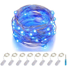 Load image into Gallery viewer, LED Blue Fairy Lights Battery Operated ITART Starry LED String Lights Silver Wire 20LEDs / 2M for Handcraft DIY Jellyfish Costume Halloween Christmas Bedroom Wedding Party Decorations Lights
